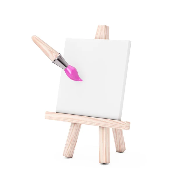 Künstler Pinsel Mit Staffelei Icon Auf Weißem Hintergrund Darstellung — Stockfoto