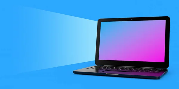 Modern Laptop Mockup Blank Space Your Design Shape Watch Screen — Stok Foto