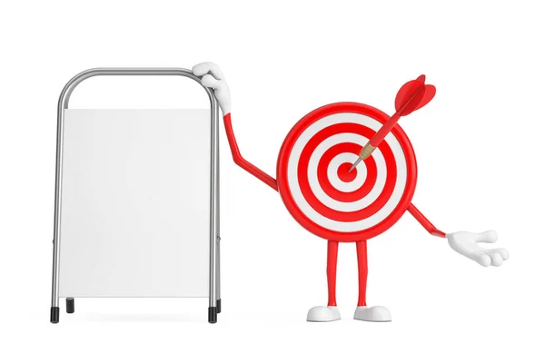 Archery Target Dart Center Cartoon Person Character Mascot White Blank — Stock Photo, Image