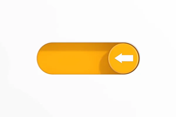 Yellow Toggle Switch Slider Arrow Left Direction Icon White Background — Stock Photo, Image