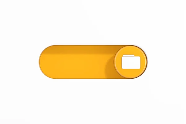 Żółty Przełącznik Przełącznik Suwak Ikoną Folderu Białym Tle Renderowanie — Zdjęcie stockowe