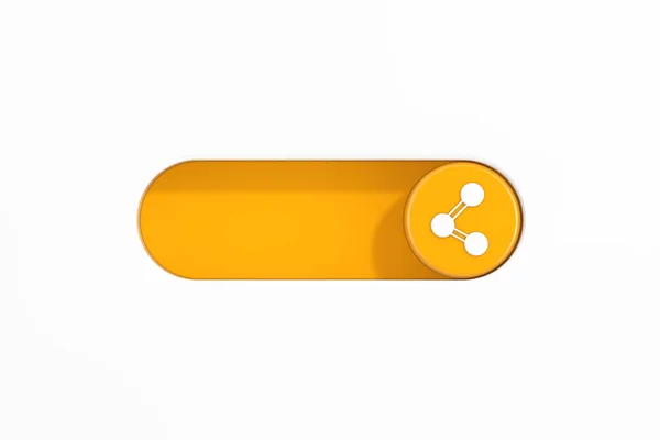 Amarelo Toggle Switch Slider Com Molécula Ícone Átomo Fundo Branco — Fotografia de Stock