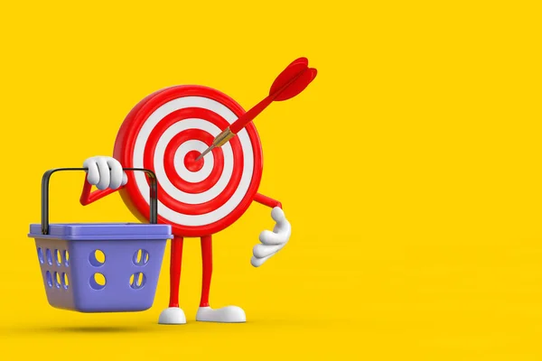Archery Target Dart Center Cartoon Person Character Mascot Cartoon Shopping — Stock Photo, Image