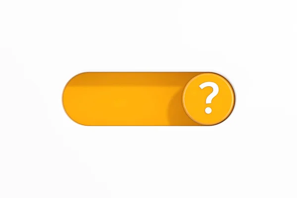 Желтая Кнопка Swiver Slider Изображением Значка Mark Белом Фоне Рендеринг — стоковое фото