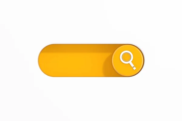 Żółty Przełącznik Przełącznik Suwak Lupą Lub Ikona Wyszukiwania Białym Tle — Zdjęcie stockowe