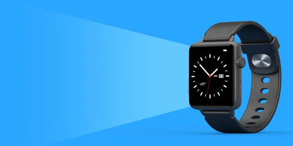 Black Modern Smart Watch Mockup Blank Space Your Design Shape — Zdjęcie stockowe