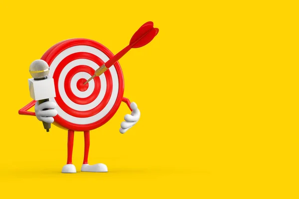 Archery Target Dart Center Cartoon Person Character Mascot Modern Chrome — Stock Photo, Image