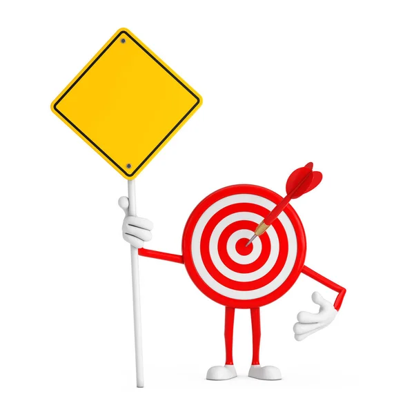 Archery Target Dart Center Cartoon Person Character Mascot Yellow Road — стокове фото