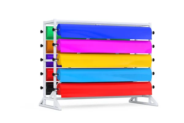 Multicolor Pvc Polythene Műanyag Szalagos Tekercs Vagy Fólia Minták Shop — Stock Fotó