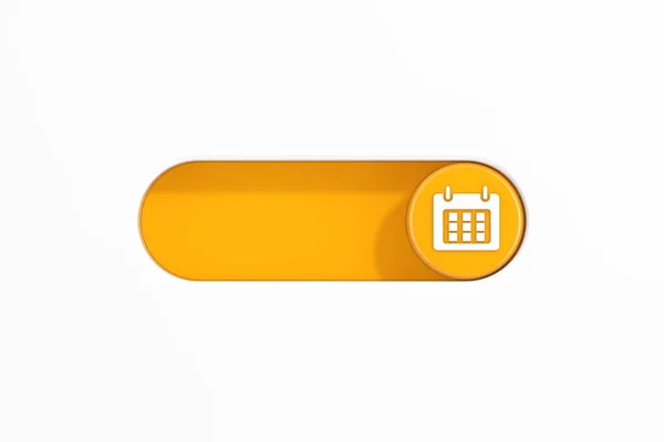 Amarelo Alternar Controle Deslizante Interruptor Com Ícone Calendário Fundo Branco — Fotografia de Stock