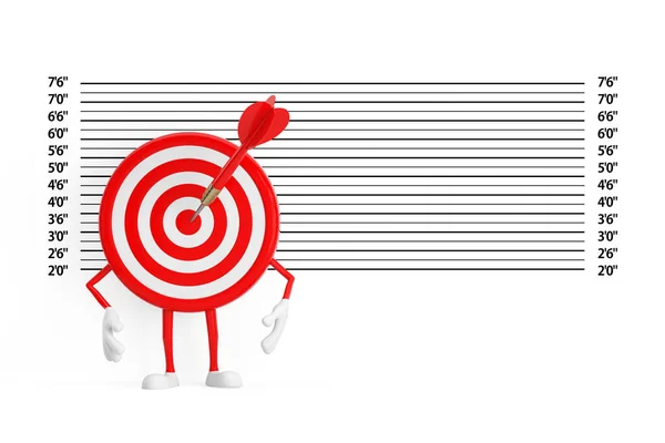 Archery Target Dart Center Cartoon Person Character Mascot Front Police — Stock Photo, Image