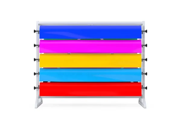 Многоцветные Полиэтиленовые Ленточные Рулоны Пвх Фольга Витриной Белом Фоне Рендеринг — стоковое фото