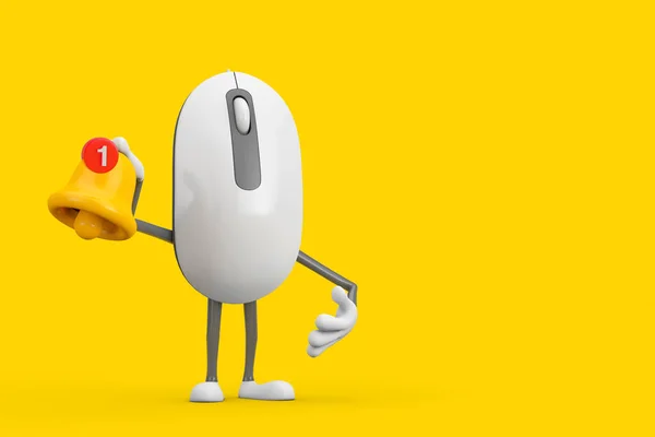 Computer Mouse Cartoon Person Character Mascot Witn Cartoon Social Media — Stockfoto