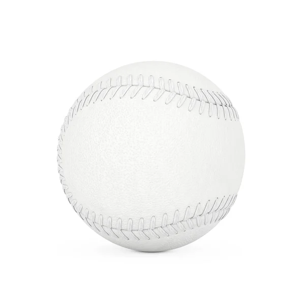 Bílý Baseballový Míč Hliněném Stylu Bílém Pozadí Vykreslování — Stock fotografie