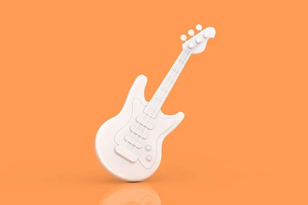 Duotone Abstract Cartoon White Electric Guitar Web Icon Assine Fundo — Fotografia de Stock