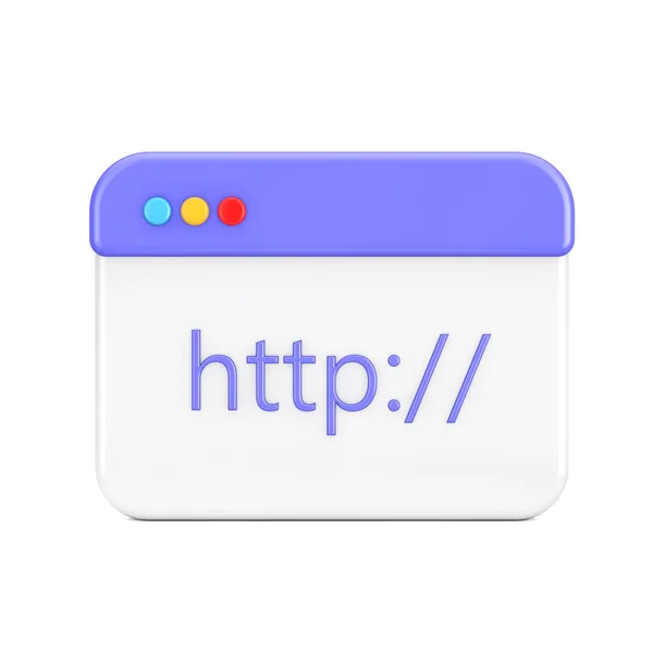Cartoon Http Protocol Data Browser Page Window Web Icon Sign —  Fotos de Stock