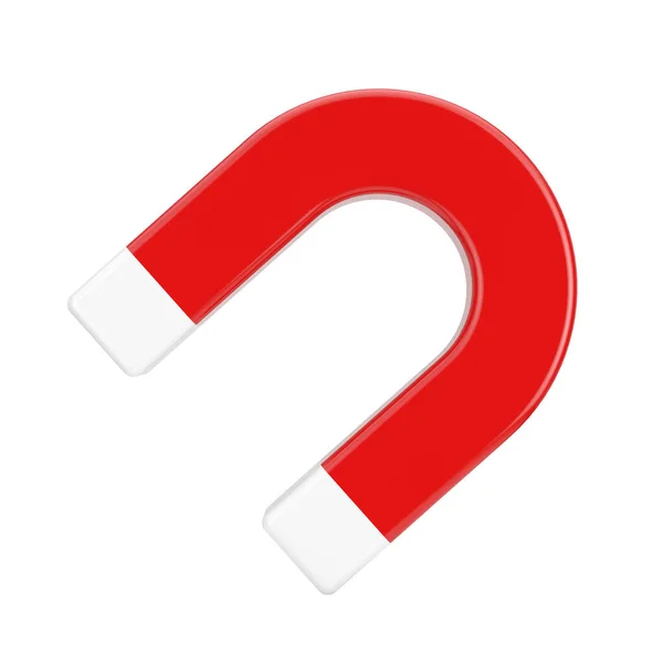 Cartoon Red Horseshoe Magnet Web Icon Connecter Sur Fond Blanc — Photo