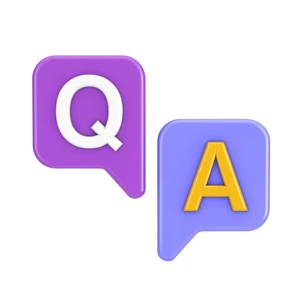 Cartoon Answer Question Speech Bubble Web Icon Sign White Background — Stock Photo, Image
