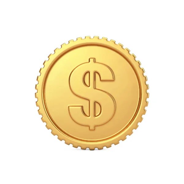Simple Golden Dollar Coin Web Icon Zarejestruj Się Białym Tle — Zdjęcie stockowe