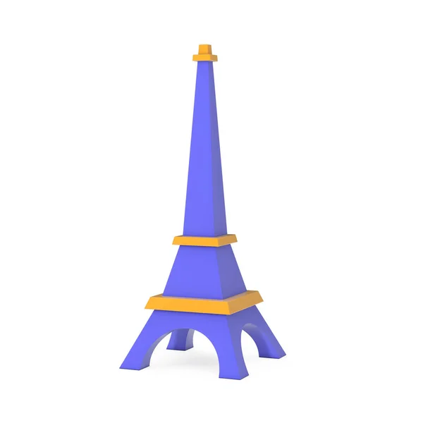 Paris Eiffel Tower Web Icon Assine Fundo Branco Renderização — Fotografia de Stock