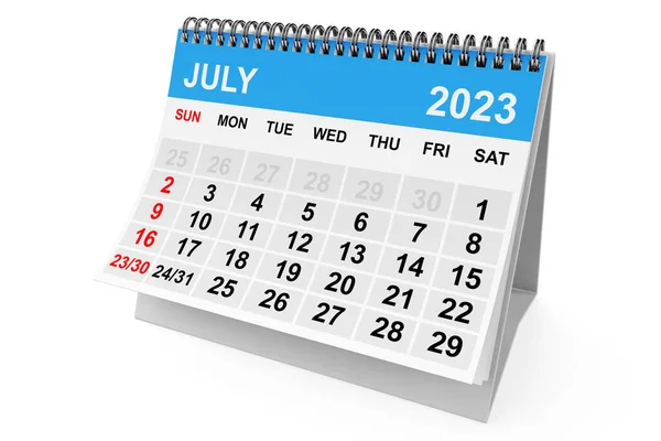 2023 Year August Calendar White Background Rendering — Stock Photo, Image
