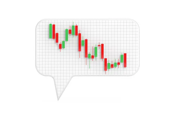 Discours Bulles Idées Avec Green Red Trading Financial Candlesticks Pattern — Photo