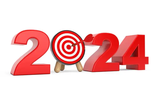 Darts Target 2024 Year Sign White Background Kiolvasztás — Stock Fotó