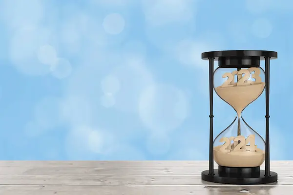 New 2024 Year Concept Sand Falling Hourglass Taking Shape 2023 Royalty Free Stock Images