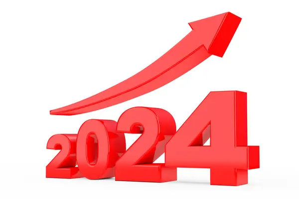 Progress Arrow New 2024 Year Sign White Background Kiolvasztás Jogdíjmentes Stock Fotók