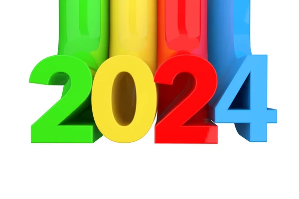 Absztrakt New 2024 Year Sign White Background Kiolvasztás Jogdíjmentes Stock Képek