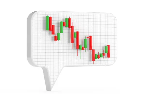 Řeč Nebo Nápad Bubliny Green Red Trading Finanční Svícny Vzor — Stock fotografie
