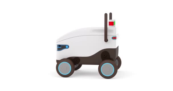 Відео Роздільною Здатністю Доставка Служби Штучного Інтелекту Робот Дрон Безшовні — стокове відео