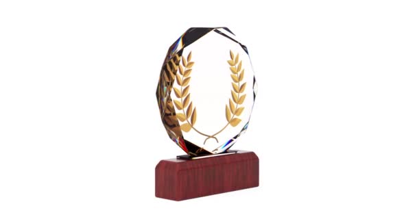 Rozlišení Video Diamond Winner Award Golden Laurel Wreath Seamless Looped — Stock video