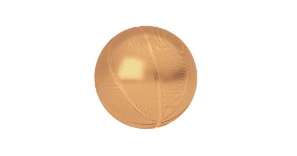Video Auflösung Goldener Basketballball Nahtlos Rotierend Auf Weißem Hintergrund Mit Videoclip