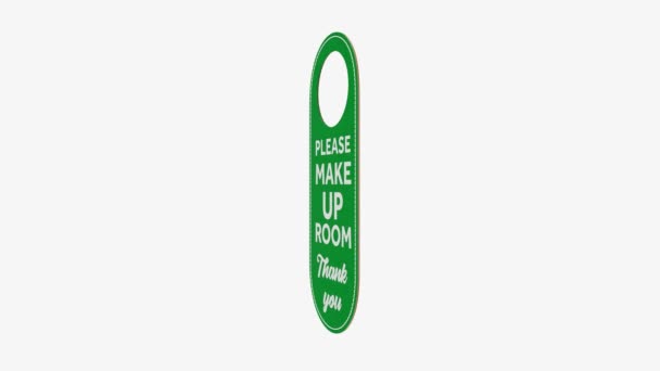 Resolution Video Hotel Room Leather Disturb Make Room Hanging Sign — Stock Video