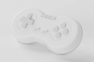 Beyaz arka planda, Clay Style 'da Retro Video Oyunu Joystick Controller. 3d Hazırlama