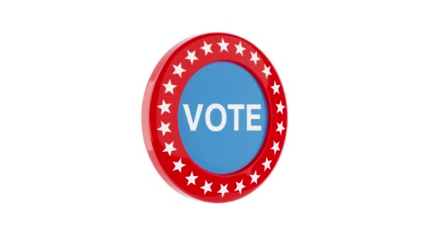Vídeo Resolução Eleição Presidencial 2024 Emblema Botão Votação Patriótico Redondo — Vídeo de Stock