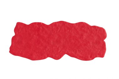 Beyaz arkaplanda Boş Kırmızı Sunum Plastiği Pankart Plaketi. 3d Hazırlama