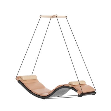 Sallanan Sallanan Sallanan Sallanan Hamak beyaz arka planda asılı duruyor. 3d Hazırlama