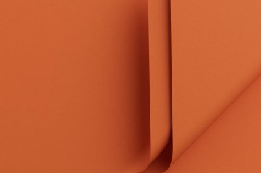 Banner veya Yor Design için Boş Turuncu Bükülmüş Stucco, Kağıt veya Kumaş Doku Arka planı aşırı yakın plan. 3d Hazırlama