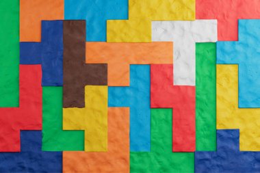 Mantıklı Düşünme Konsepti. Farklı Renkli Şekiller Plastiksi Blokları aşırı yakınlaştırır. 3d Hazırlama