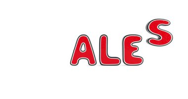 4k Çözünürlük Videosu: Alfa Matte ile beyaz arkaplanda Kırmızı Satış İşareti Atlaması