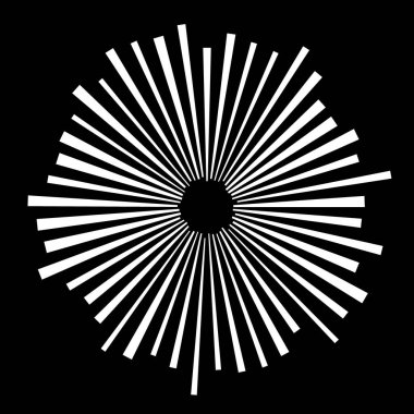 Ray White Çizgileri ile soyut Geometrik Desen. Gobos Çizgisi Çemberinin Silueti Açık Doku Modeli, Açık Gölge Efekti aşırı yakın çekim. 3d Hazırlama