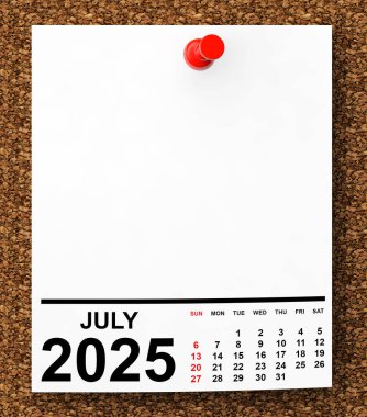 Takvim Temmuz 2025 'te 