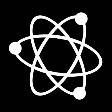 Soyut Geometrik Projeksiyon Düzeni. Dairesel yörüngeleri ve elektron şekilleri olan Atomik Style Gobo Light Destern 'in silueti, Aydınlık Gölge Efekti aşırı yakın çekim. 3d Hazırlama