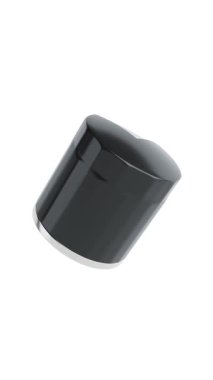 Sosyal medya için 4k Çözünürlük Dikey Videosu: Otomotiv Hizmeti Konsepti. Otomobil yağı filtresi, Siyah Metal Evlerin İçindeki Sarı Kağıt Elementi ve Alfa Matte ile birlikte beyaz zeminde Dönen Kusursuz Döngüyü gösteriyor.