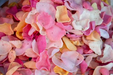 Mısır gevreği, çıtır pirinç keki, karidesli pirinç krakeri Tayland yemeği..