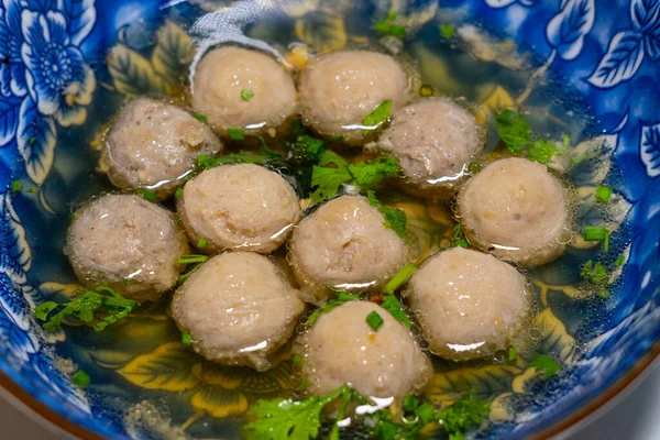 Bakso Meatballs Supă Servit Sos Chili Indonezia Stil Alimentar Popular — Fotografie, imagine de stoc