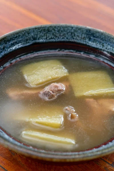 Gourde Amère Soupe Côtes Levées Porc Style Alimentaire Asiatique — Photo