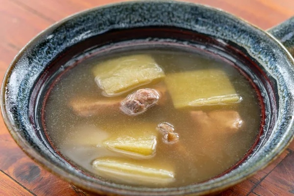 stock image Bitter gourd with pork spare rib soup - Asian food style